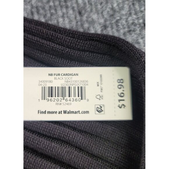 No Boundaries Womens Ribbed Cardigan W/ Faux Fur Removable Collar Small (3-5) - Picture 4 of 5